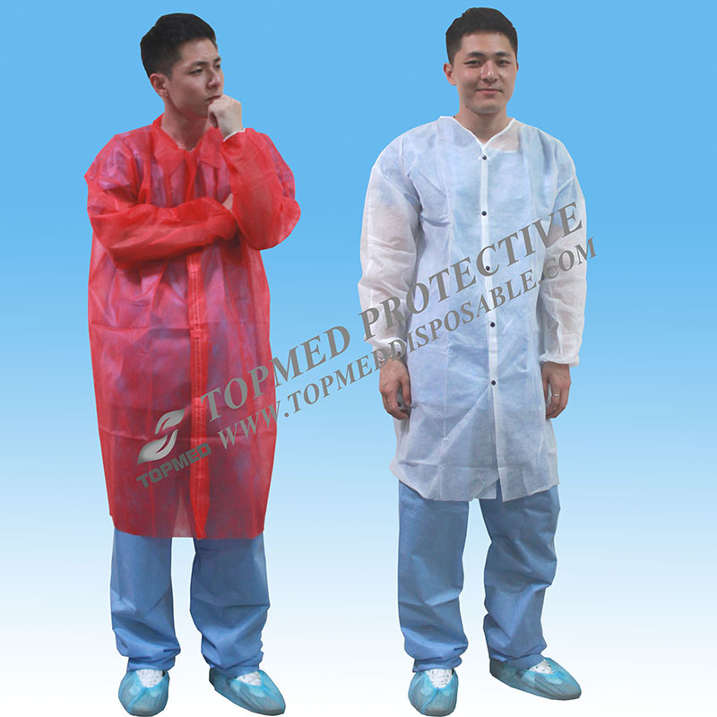 Nonwoven Cheap Disposable Lab Coats From China Factory of Topmed