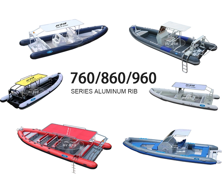 Big Boats Factory Military Patrol Aluminum Hull Rib 860 Inflatable Big Boats Factory with Double Engine