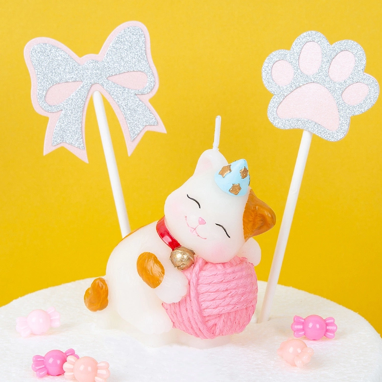 Cute Cat Birthday Candles Cake Topper Animal Candles for Birthday Festive Party Supplies and Wedding