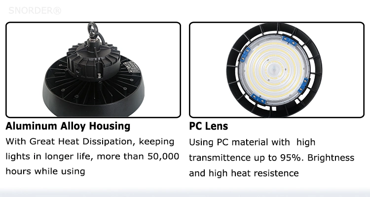 Industrial Lighting Fixtures High Bay Light 150W Meanwell Driver UFO LED High Bay Light for Workshop