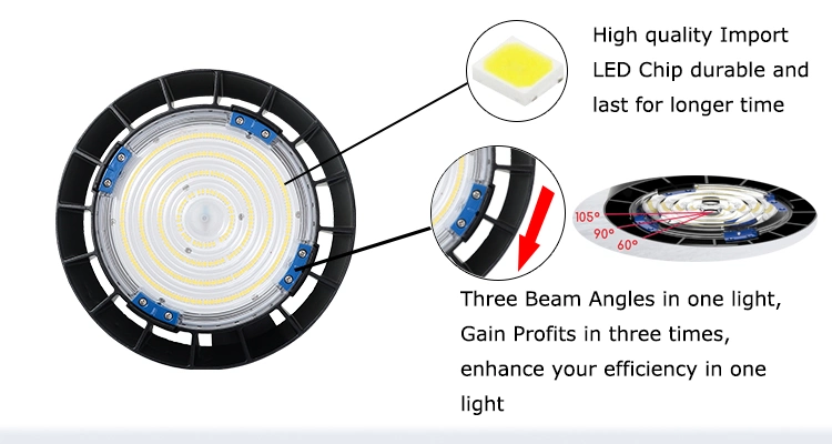 Industrial Lighting Fixtures High Bay Light 150W Meanwell Driver UFO LED High Bay Light for Workshop