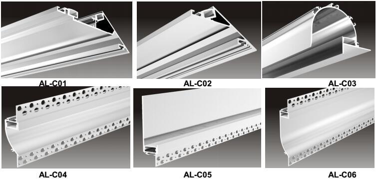 Dry Wall Aluminium LED Profile Lighting Plaster LED Profile Lights Cover LED Aluminum Extrusion Profile with PC Diffuser LED Linear Light for Decoration