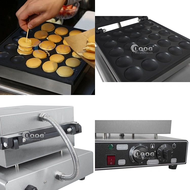 Commercial Non-Stick Pan Snack Waffle Baking Maker Restaurant Hotel Equipment Electric Flip Portable 25PCS Poffertje Dutch Pancake Making Machine Cake Grill