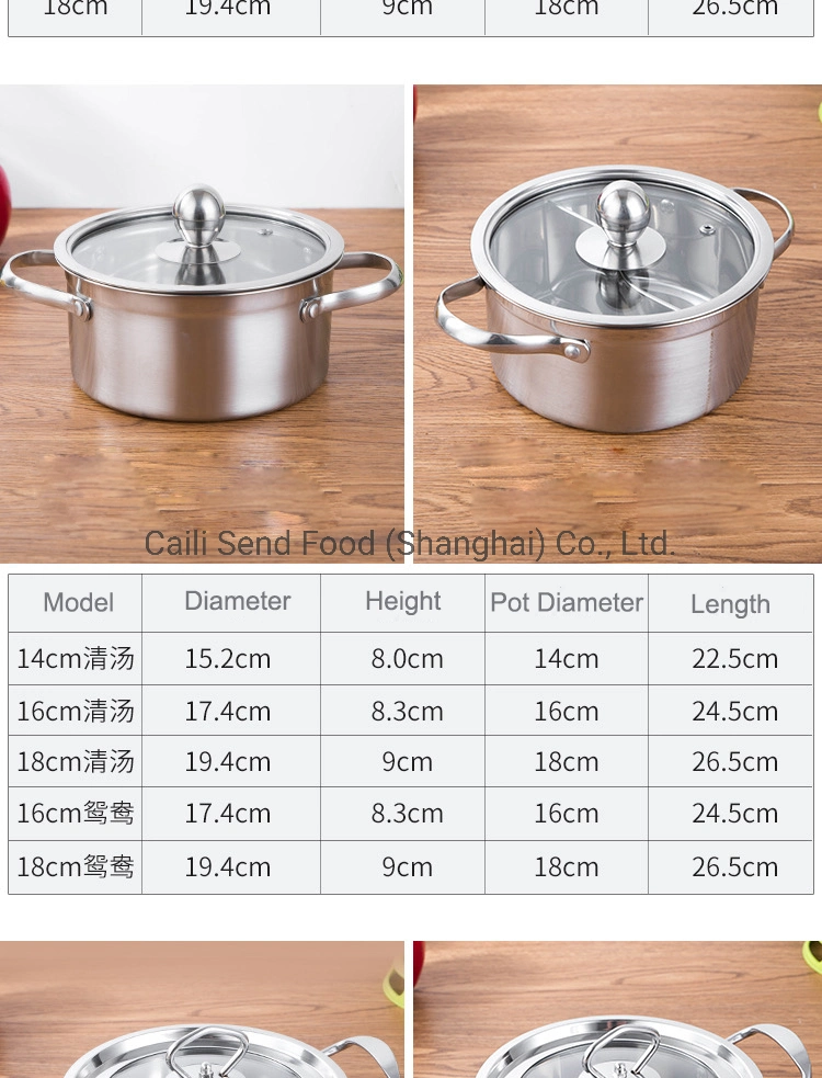 Stainless Steel Single Bottom Hot Pot Soup Pot