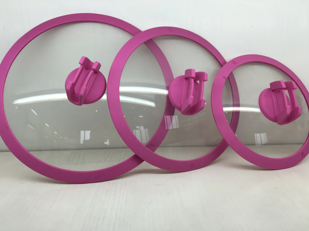 Multi Size Color Pot Glass Lid in Stock with Silicone Ring