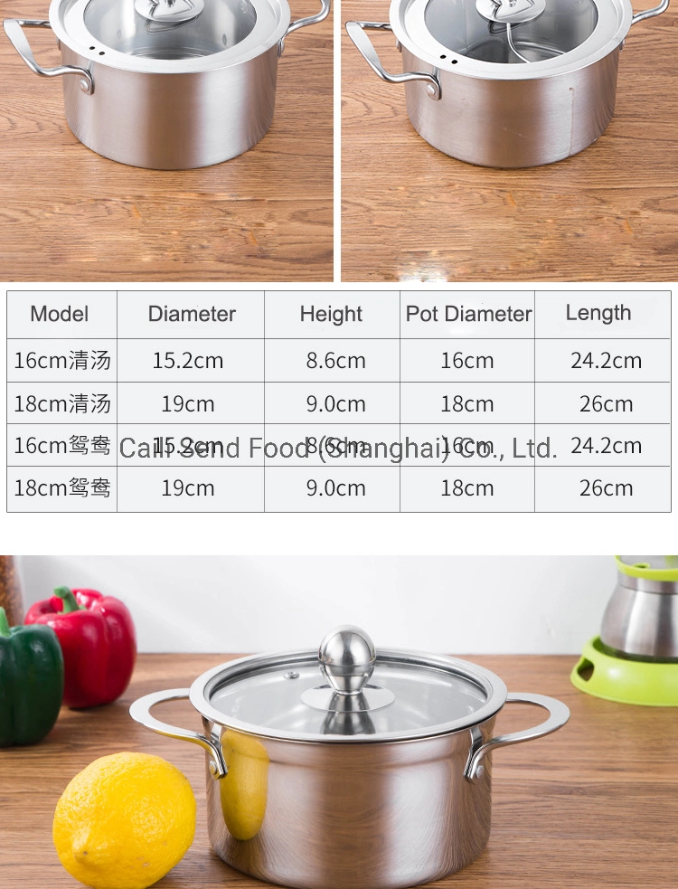 Stainless Steel Single Bottom Hot Pot Soup Pot