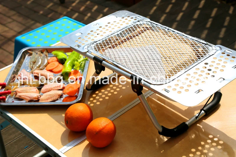 Foldable and Portable Oxford Clothes Cooler Bag with Instant BBQ Grill BBQ Grill