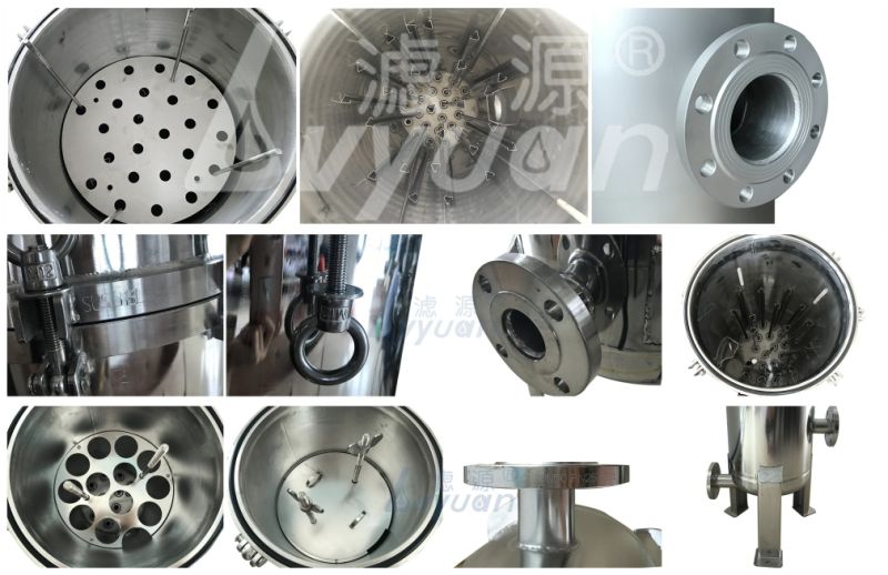 Water Filter 10 20 30 40 Inch Stainless Steel Cartridge Filter Housing with 3-7 Elements Cartridge Filter