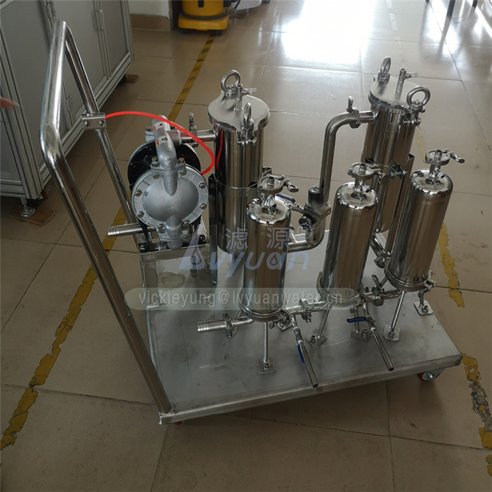 Reusable Water Purification Ss 304 316 Material Single Stainless Water Filter Housing Bag Filter System with Water/Air Pump