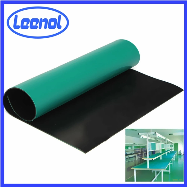 Green Gray Blue ESD Rubber Mat for Workbench with SGS and RoHS Certificates