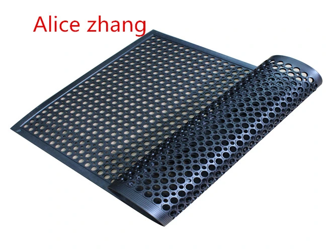 Black Anti-Slip Rubber Garage Floor Mat, Drainage Rubber Mat, Anti-Abrasive Rubber Mat