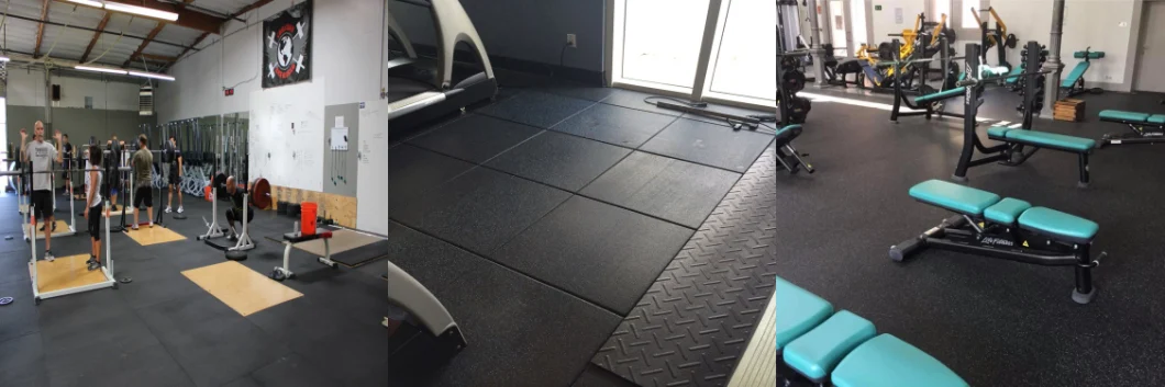 Rubber Floor Tiles / Crossfit Gym Rubber Floor Mat 20mm Thickness