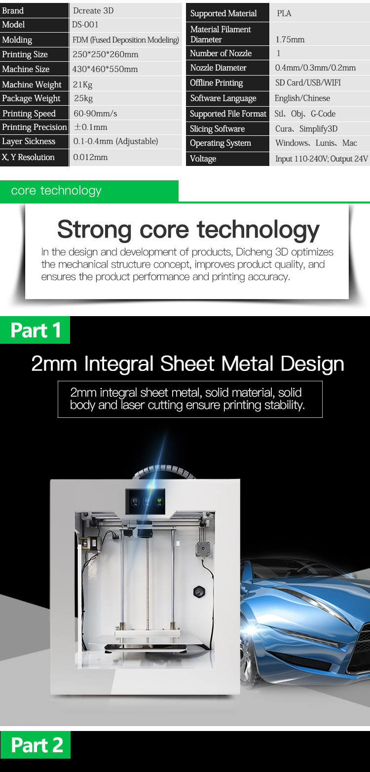 Faster Quieter Higher Quality Prints Fire Safety DIY LCD 3D Printer