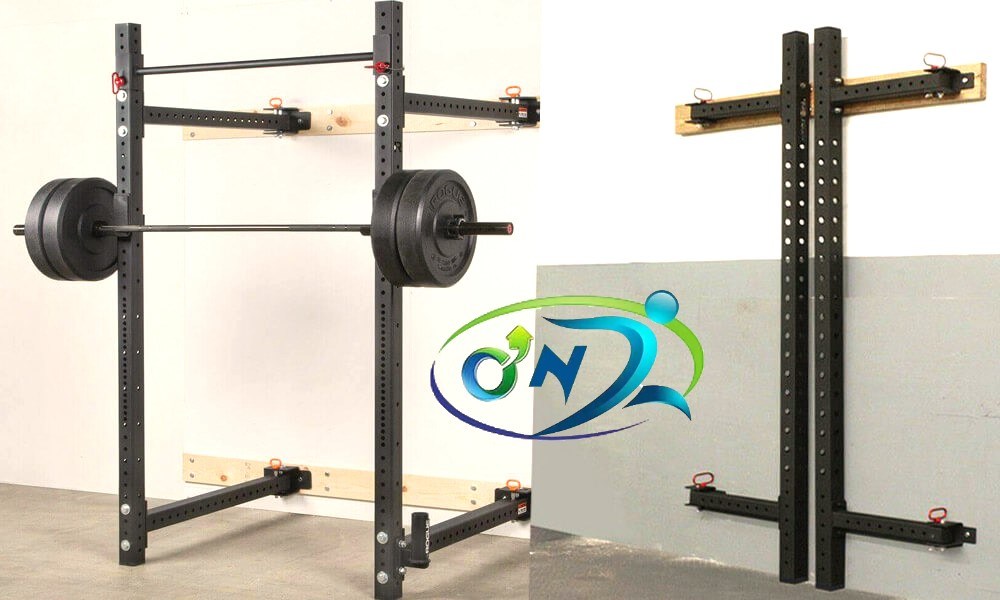 Ont-R35 Home and Commercial Wall Mount Folding Squat Power Rack Wall Rack with Pull Bar for Home Garage Gym