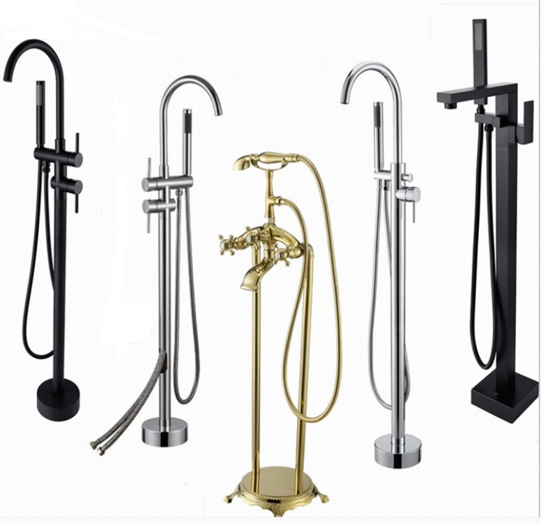 Copper Material Free Standing Faucet with Free Standing Shower Mixer for Project