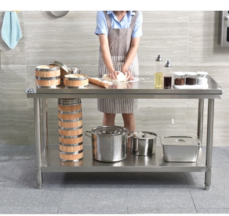 Freestanding Assembled Stainless Steel Kitchen Worktable with Under Shelf