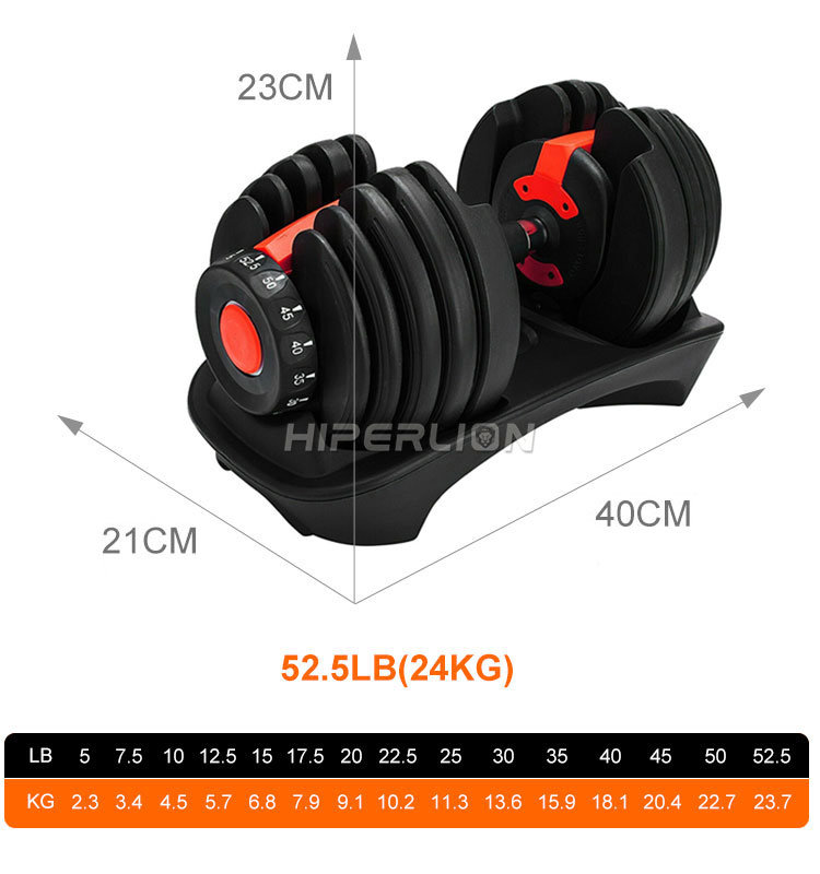 Weight Lifting 24kg 32kg 40kg 80lb 90lbs Adjustable Dumbbell Set