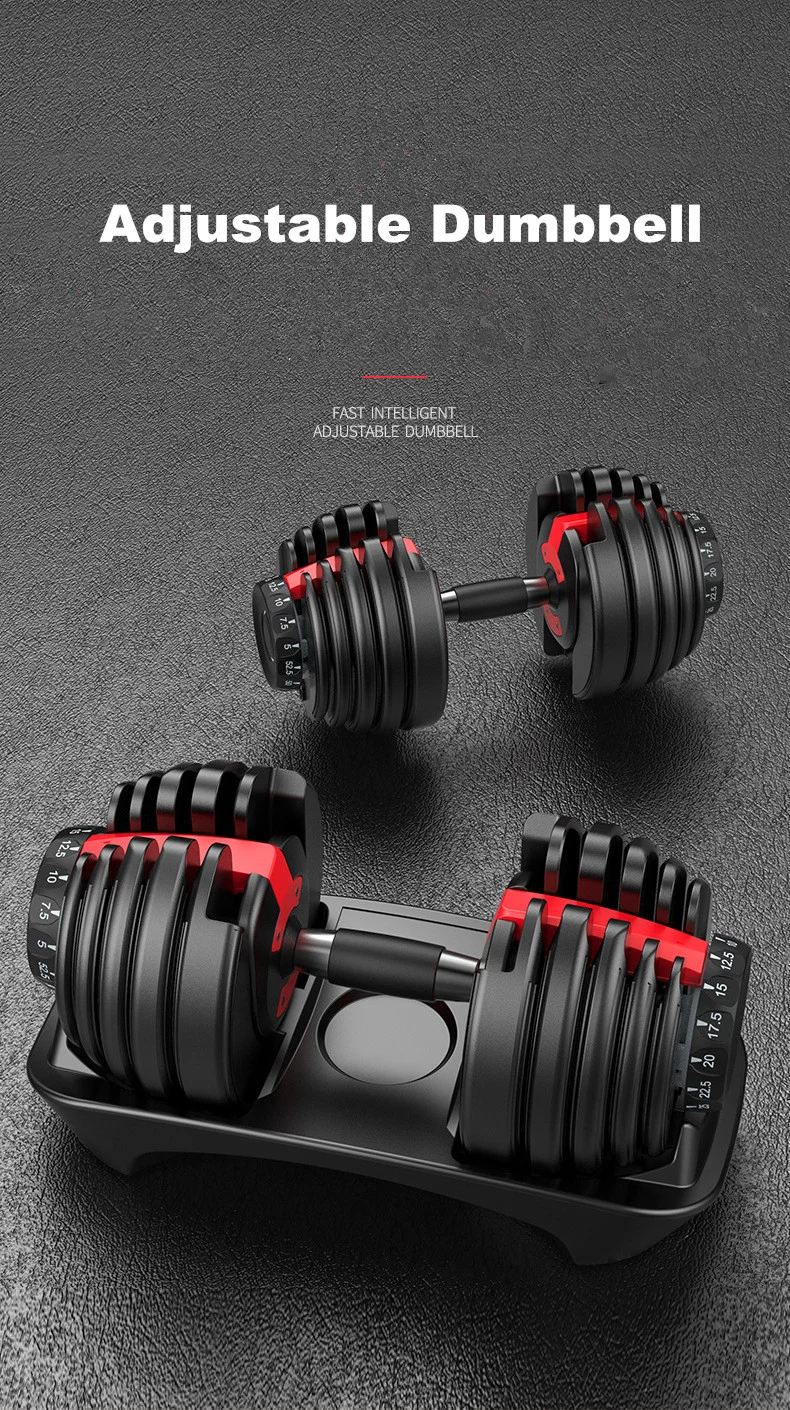 Exercise Machine Dumbbell Rubber Cast Iron Adjustable Dumbbells with Rack