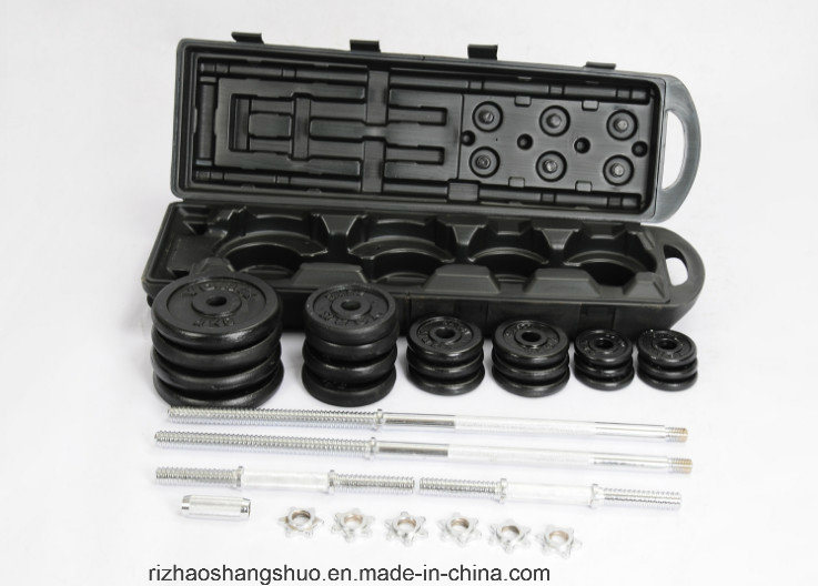 Chrome Adjustable 50kg Bodybuilding Weight Barbell Dumbbell Sets