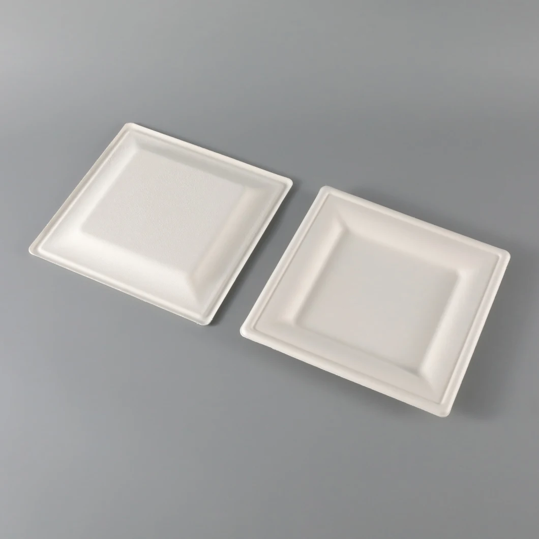 Eco-Friendly Wholesale Square White Dishes Plate for Hotel& Restaurant Square Plate Paper Plate Flatware