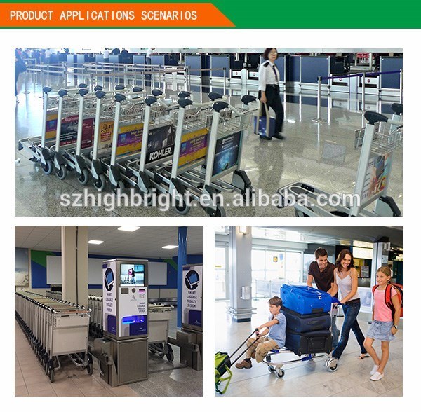 Shopping 6063 High Strength Pull Four Wheel Aluminum Brake Airport 300kg Heavy Duty Hand Trolley