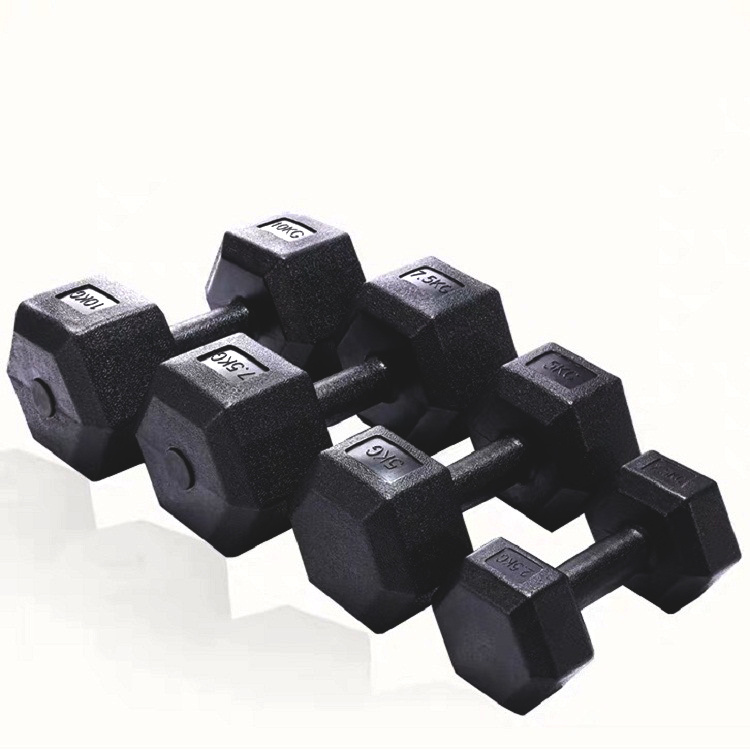 Kettlebell Fitness Factory Sporting Goods Hex All Steel Black Painted Dumbbel Gym Weights Crossfit Cast Iron Adjustable Dumbell