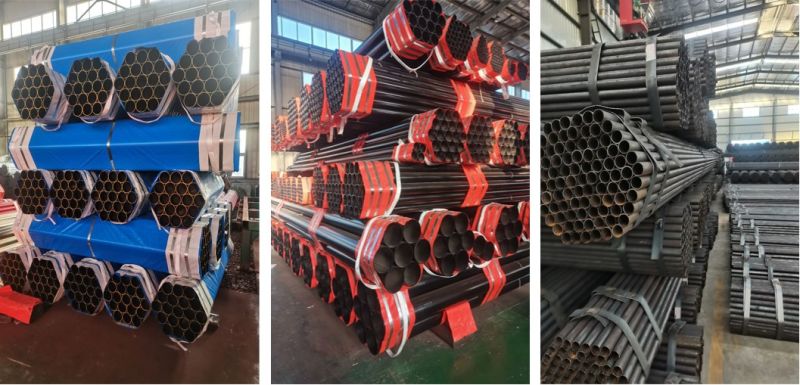 Hot Rolled Cold Rolling Black Painting Galvanzied ERW Steel Black Pipes