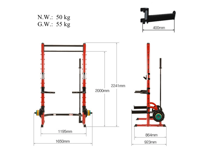 Adjustable Gym Squat Barbell Fitness Stand Tools Support Power Rack Lateral Rowing