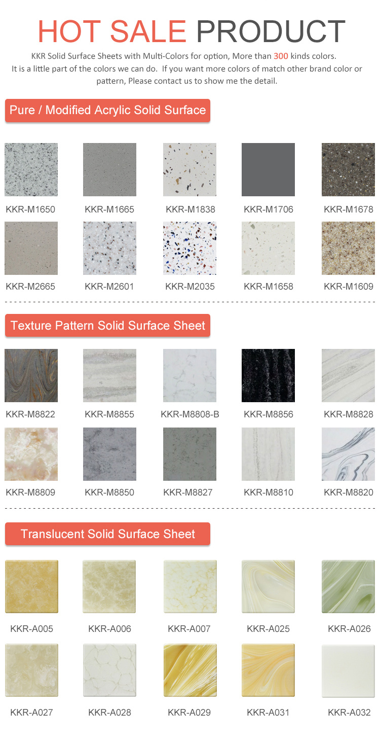 Artificial Stones Solid Surface Solid Surface Polyester Resin Slabs