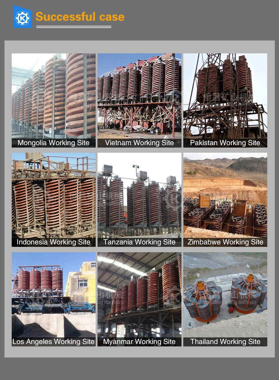 High Recovery Alluvial Chrome Wash Plant Gravity Spiral Chute Chrome Ore Separator Equipment Chrome Recovery Plant