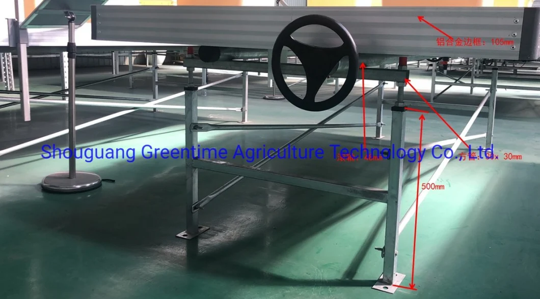 Hydroponic Flood Table with Metal Rolling Benches for Agricultural Planting