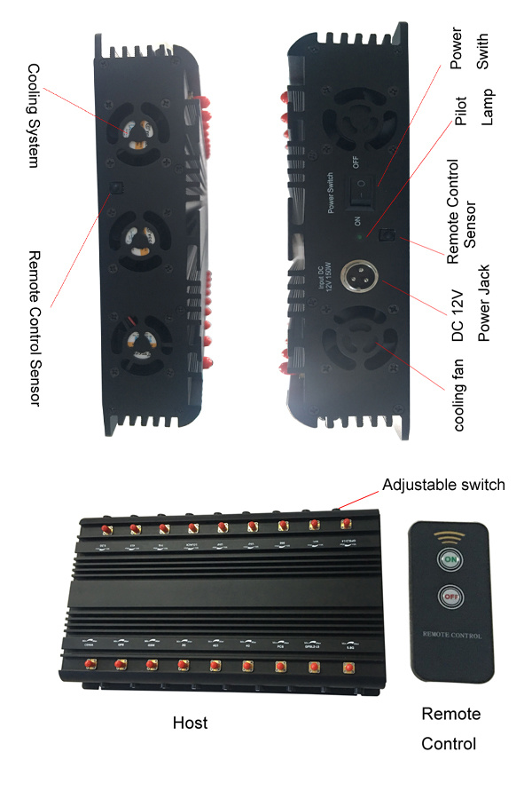 Hot Selling Desktop Adjustable 18 Bands 5g All-in-One Cell Phone Signal Jammer