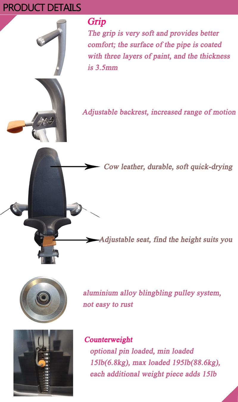 Equipment for Commercial Strength Gym Fitness Training by Ganas Fitness Deverging Seated Row