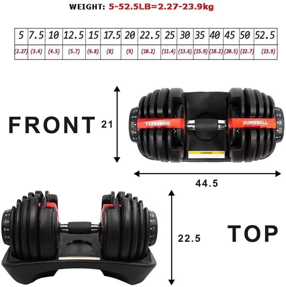 Indoor Fitness Equipment Adjustable Dumbbells Set 24kg Dumbbell