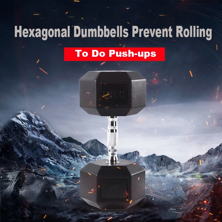 Gym Used Factory Supplied Cheap Rubber Hex Dumbbell