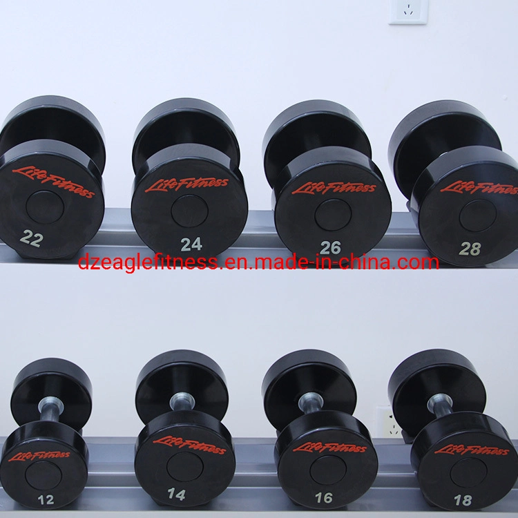 High Quality Wholesale Custom Cheap PU Urethane CPU Coated Dumbbells Cross Fitness Gym