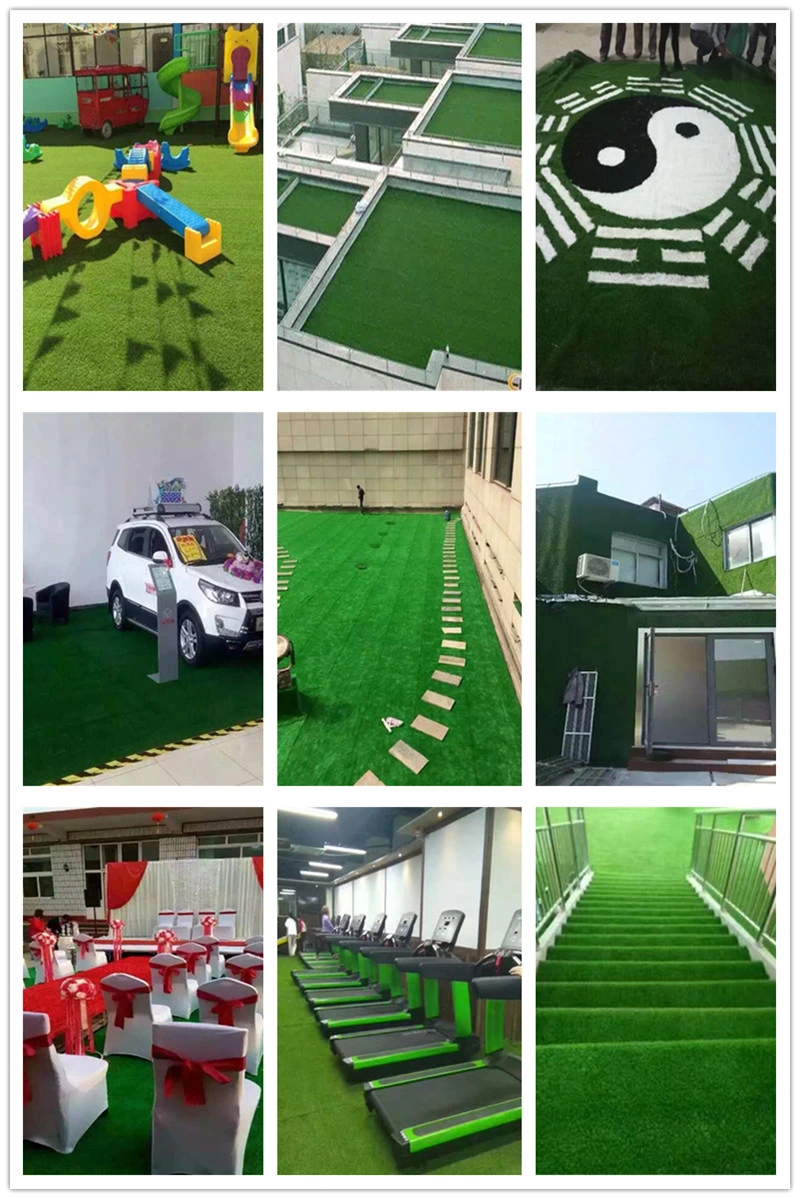 35mm Straight Fiber+Curl Fiber Green+Brown Artificial Synthetic Turf Grass