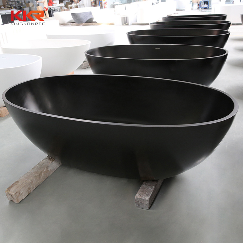 Dark Grey and Black Bathtub Solid Surface Black Color Acrylic Bathtubs