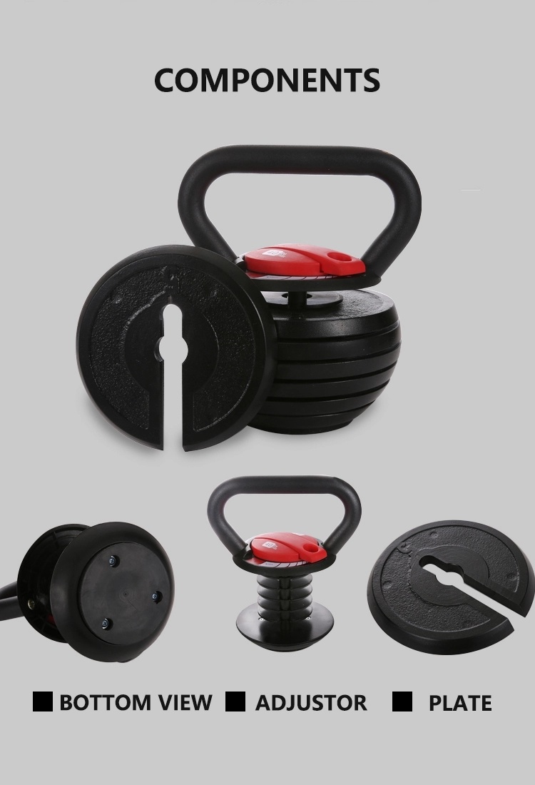 High Quality Gym Equipment Body Building Adjustable 20lb 40lb Kettlebell Competition Kettlebell