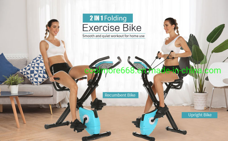 Indoor Folding Exercise Bike, Portable Adjustable Fitness Stamina Exercise Bike for Home Gym Cardio Workout with Digital Display, Adjustable Resistance