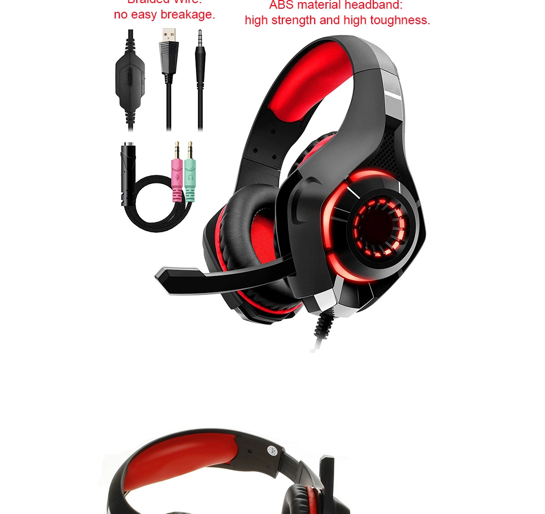 New Adjustable Light Weight Headphone Professional Pubg Gaming Headset for E-Sport Moving