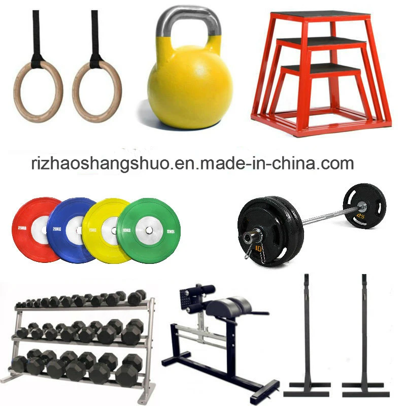 Gym Training Round Rubber Head Fixed Straight and Curl Barbell