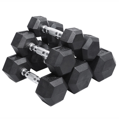 High Quality Factory Wholesales Rubber Coating Mancuernas Gym Dumbbell Set Hexagonal Hex Dumbbells