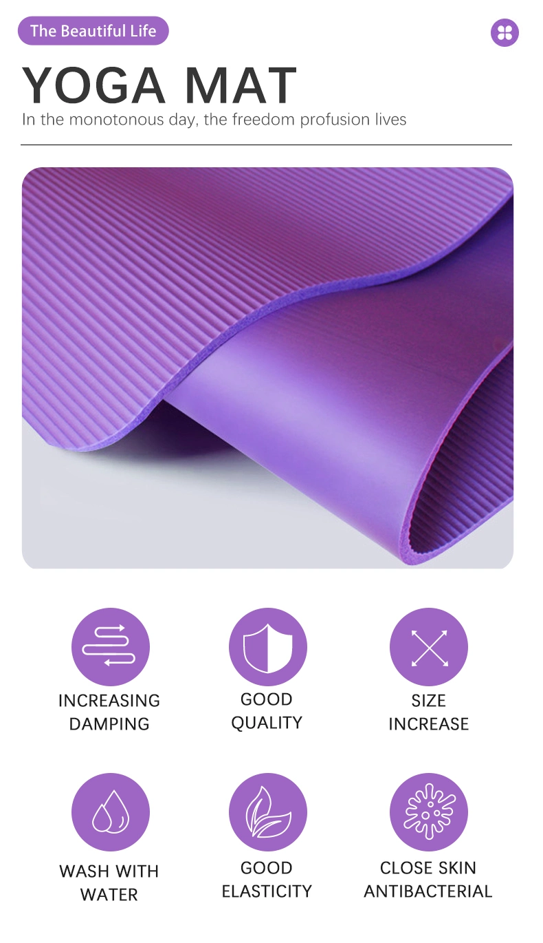 Gym Equipment Eco-Friendly NBR Non Slip Fitness Exercise Mat Floor Exercises Home Yoga Mat