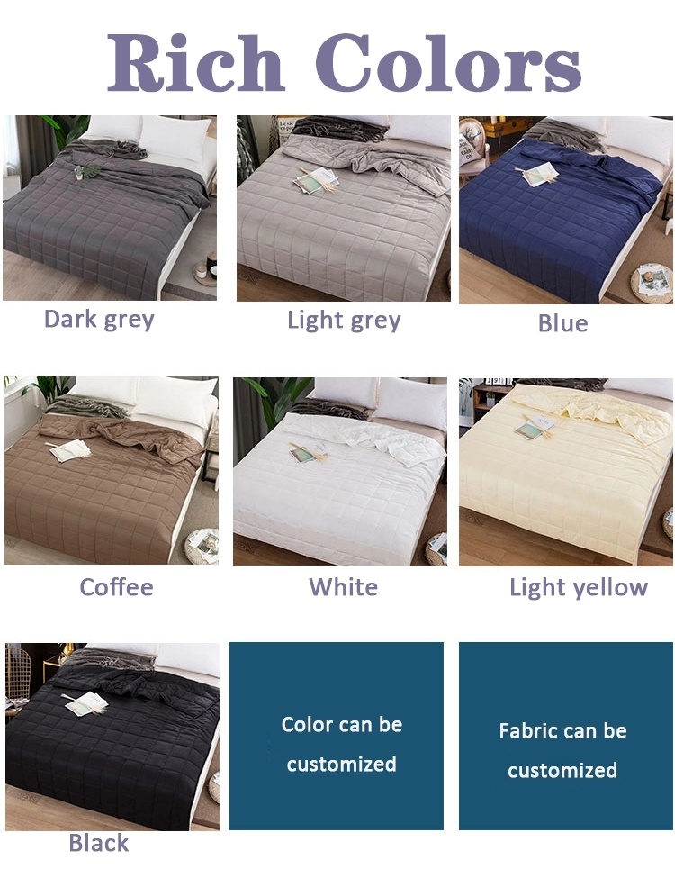 Manufacturer 12 Lbs 15 Lbs 20 Lbs Soft Polyester Adult Anxiety Sensory Gravity Weighted Blanket