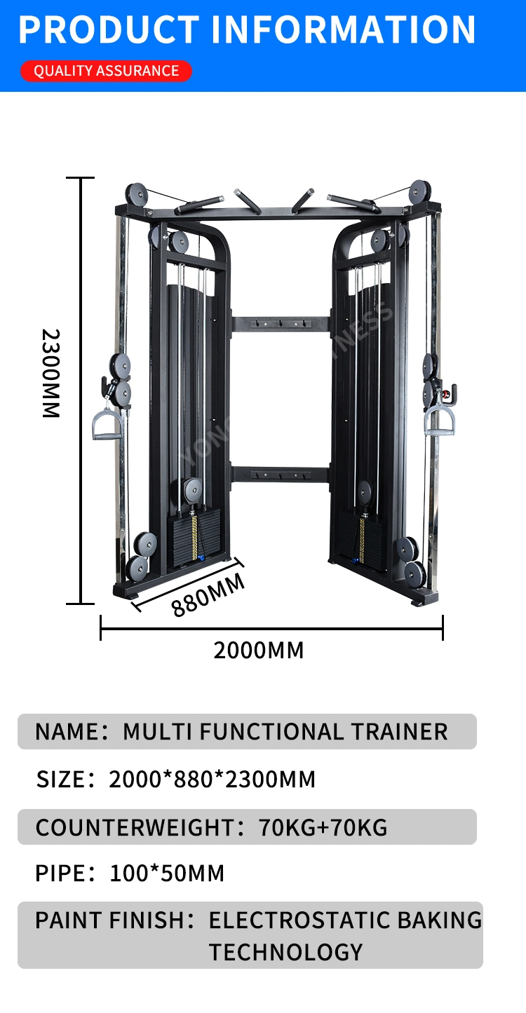 Hot Selling Three in One Multi Functional Smith Trainer with Cable Crossover &Rack with Weight Stack