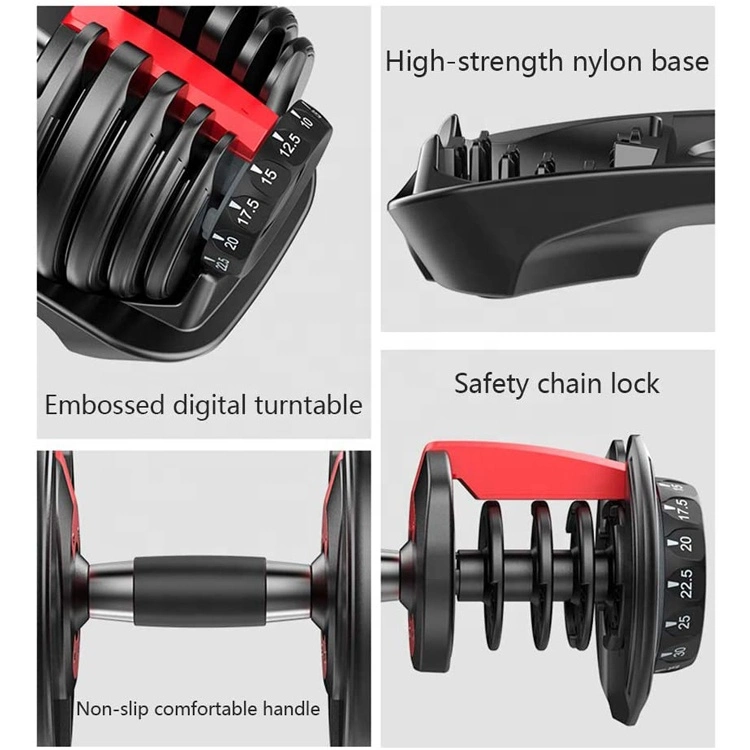 Strength Training Weight Loss Environment Fitness Dumbbell 552 Adjustable Home Heavy Dumbbell Set with Safety Locking