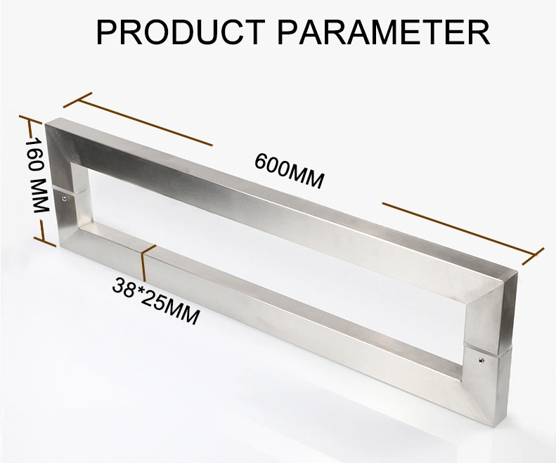 Tempered Glass Door Back to Back Stainless Steel Pull Handle