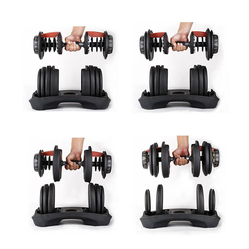 Fitness Great Factory Sale Fitness Equipment Gym Equipment Weight Lifting Black Weight Set Rubber Coated Adjustable Hex Dumbbell