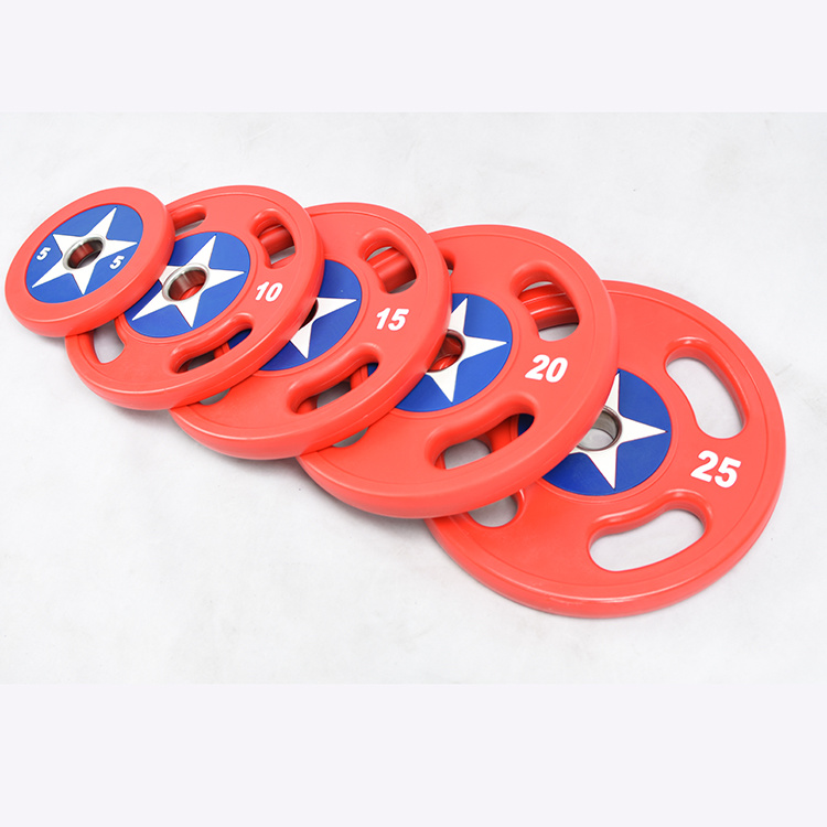 Wholesale Bodybuilding Cast Iron Barbell Bumper Painting Weight Plates Set